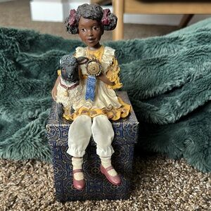 Charming Figurine with Lamb and Ribbons